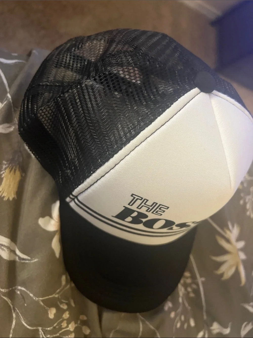 The Boss Black & White Trucker Cap - unisex